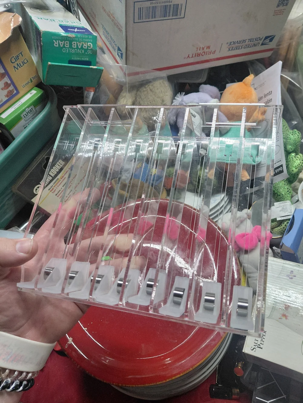 Plastic 8 Compartment Pusher Tray Makeup Organizer
